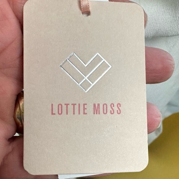 Lottie Moss Romper Floral Embroidered Off Shoulder Long Sleeve White Blue XS NWT - Picture 9 of 14